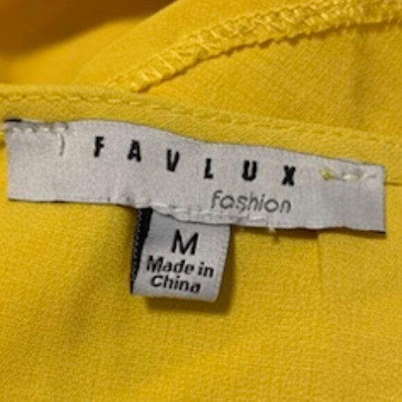 Favlux Yellow Ruffled Sleeve Sundress Sz M - Picture 4 of 6
